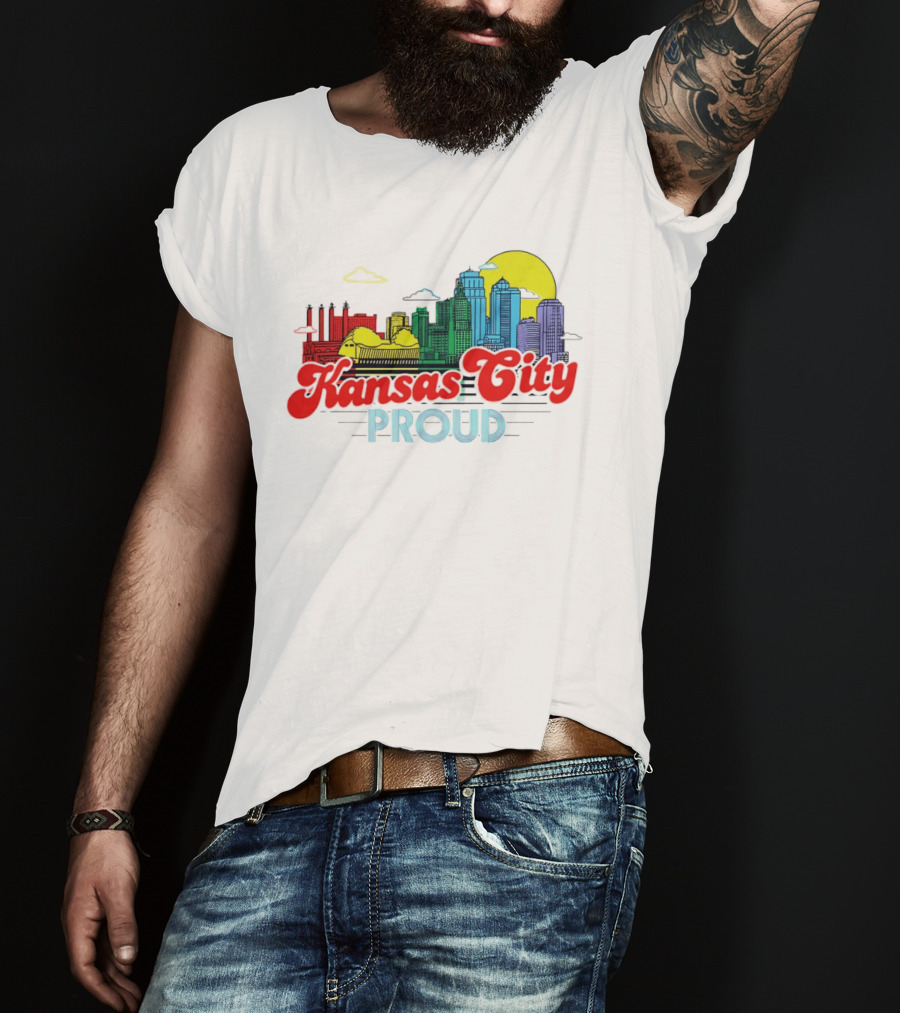 Kansas City Proud Skyline Colorful Urban Landscape T-Shirt