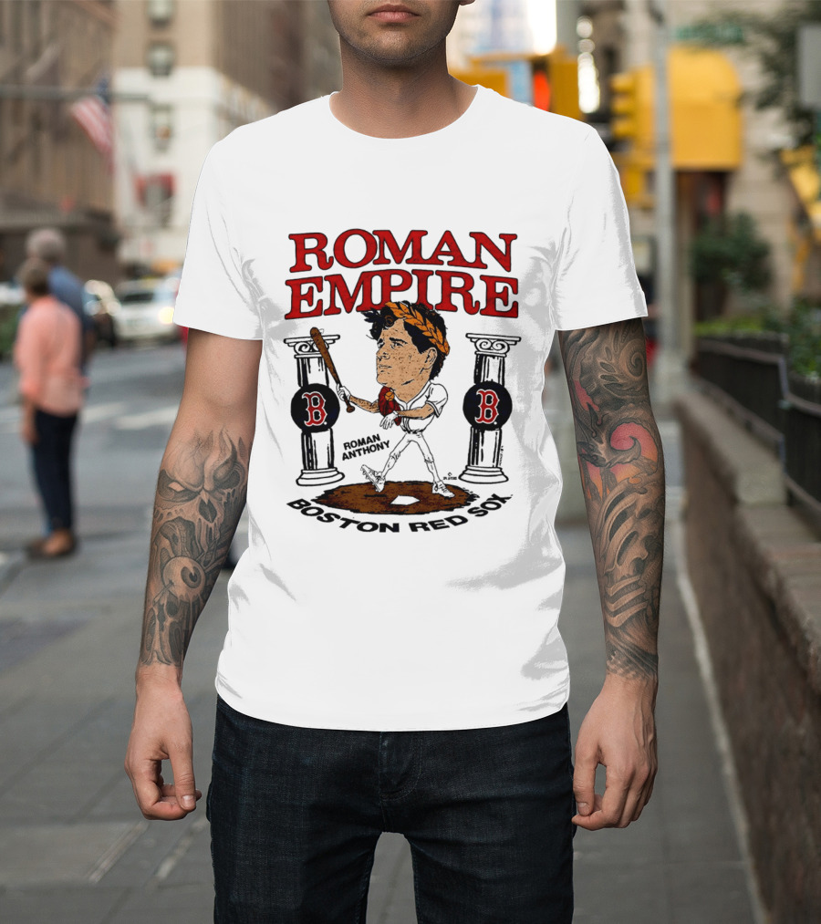 Roman Empire Boston Red Sox Roman Anthony Caricature Player T-Shirt