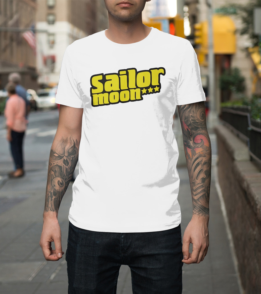 Sailor Moon Yellow Text With Stars T-Shirt
