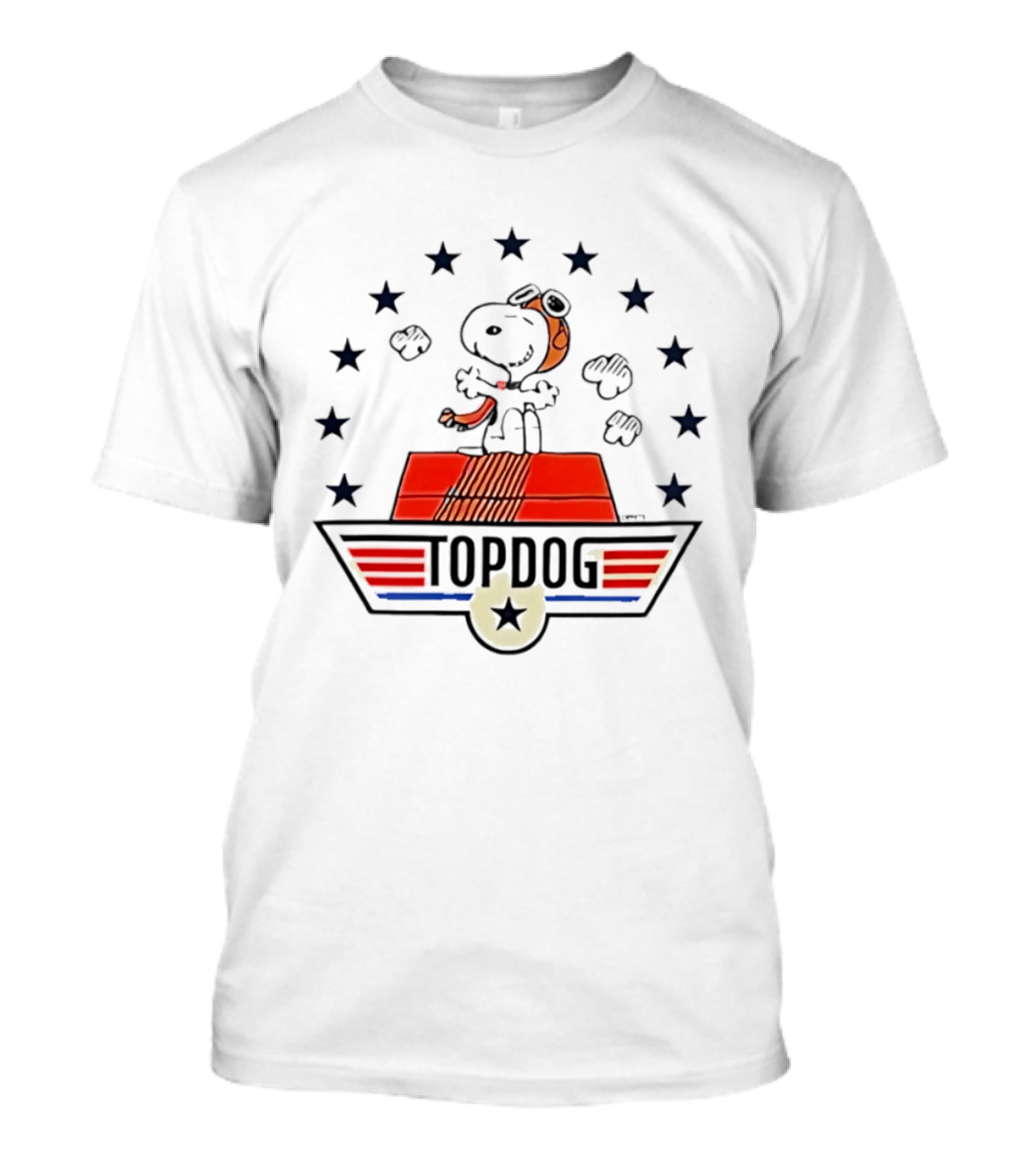 Snoopy Top Dog Stars Aviator Scarf And Goggles T-Shirt