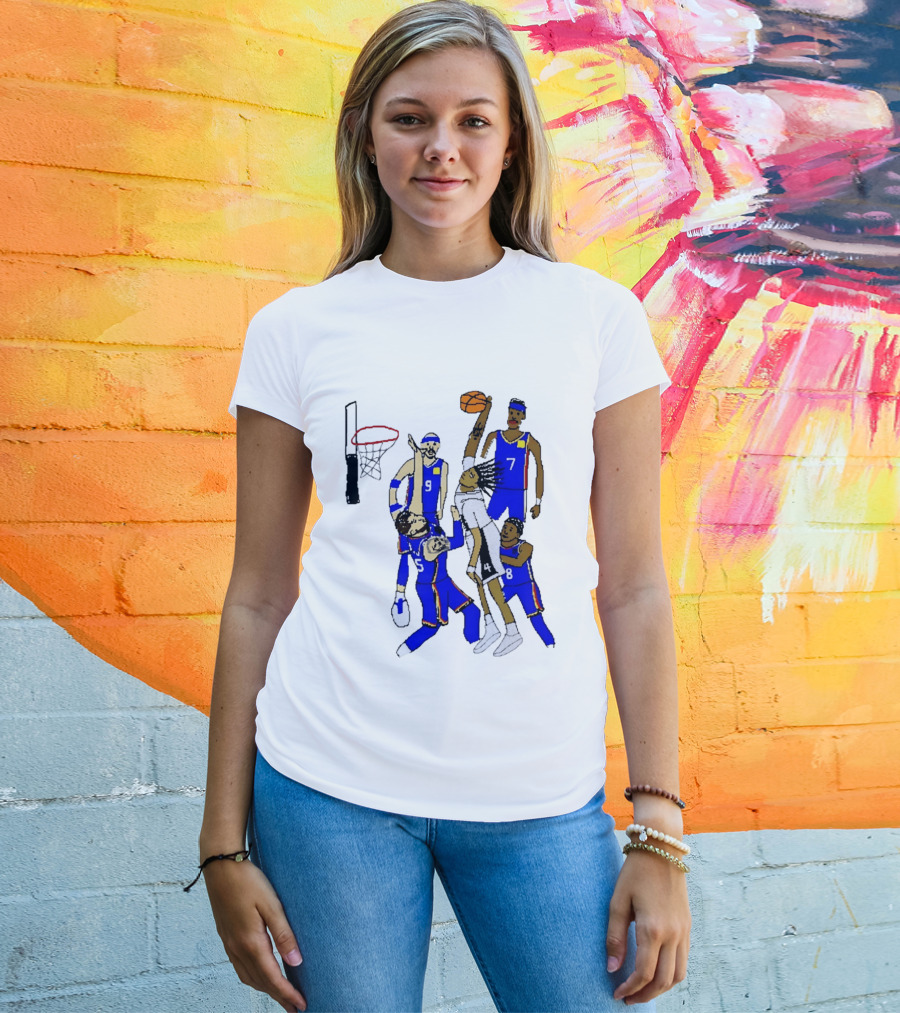 Stephon Castle Dunk Basketball Blue Team Number 4 Drawing T-Shirt