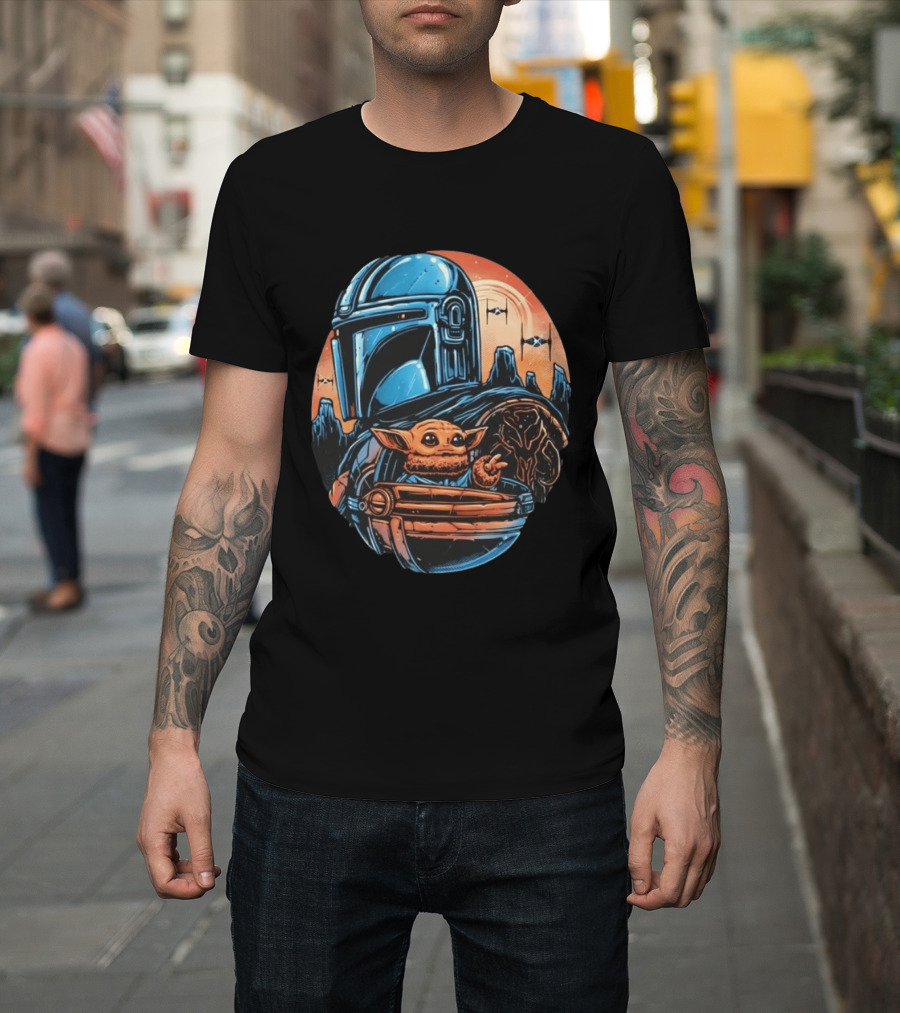Din Djarin And Grogu Mandalorian Saga Rise Against The Empire T-Shirt