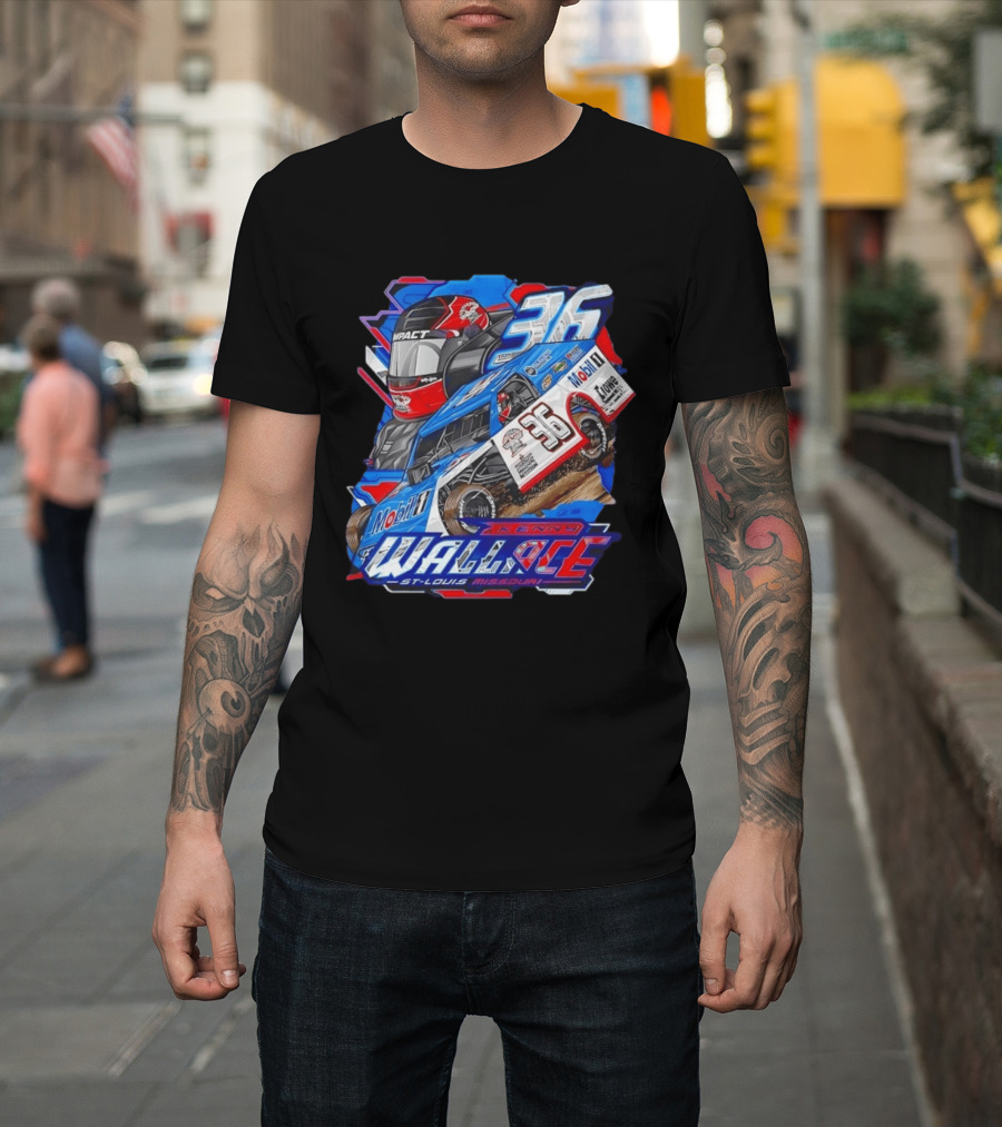 Kenny Wallace 36 Mobil 1 Racing St Louis Missouri Dirt Track T-Shirt