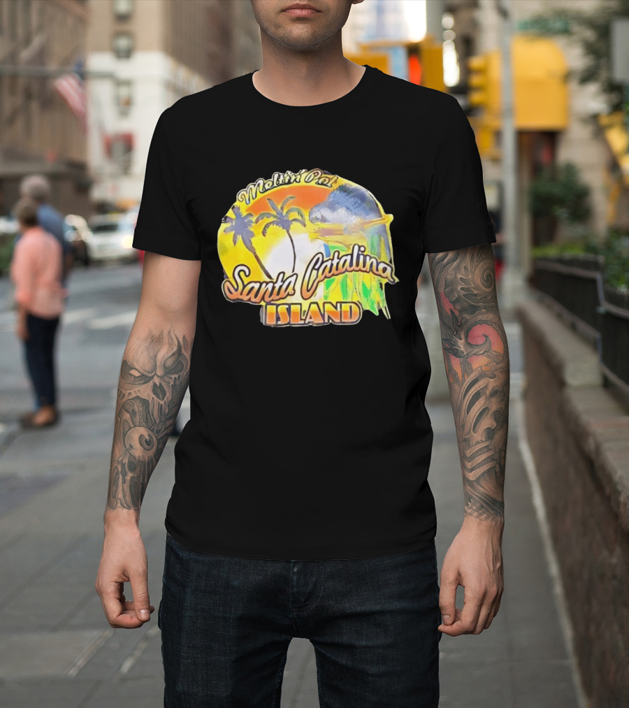 Meltin Pot Santa Catalina Island Palm Trees Ocean Sunrise T-Shirt