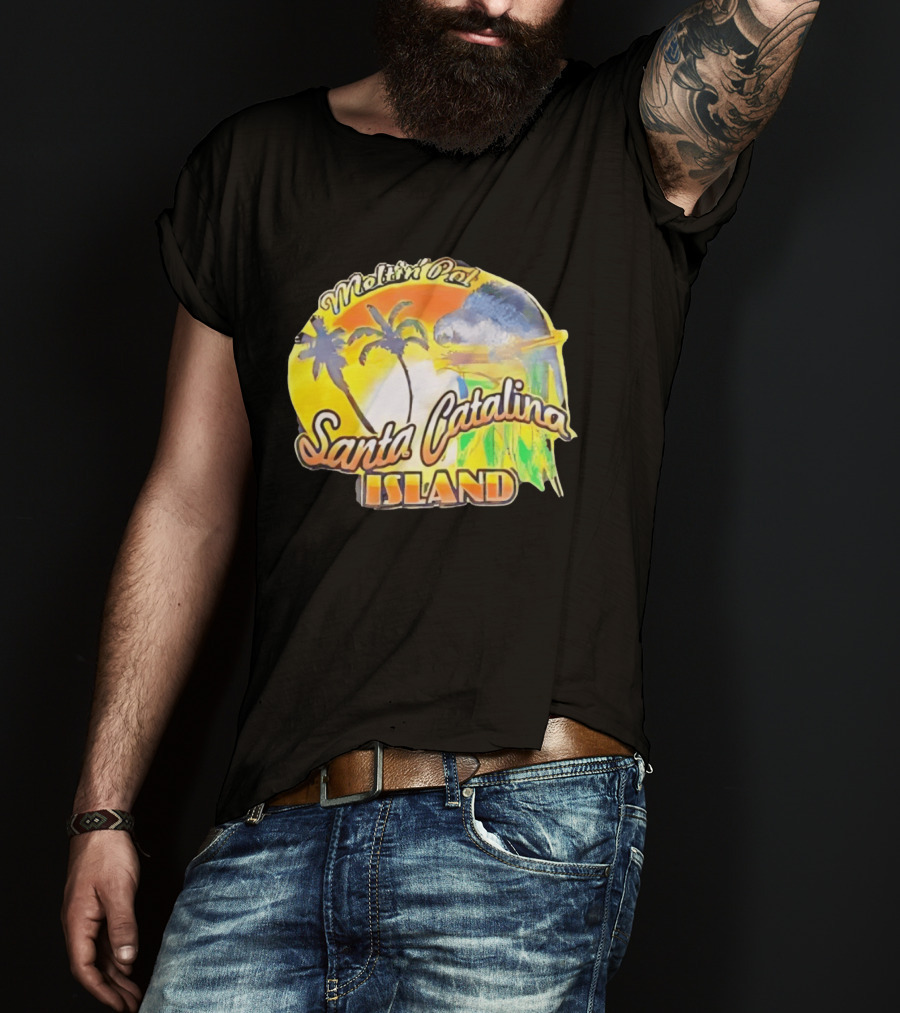 Meltin Pot Santa Catalina Island Palm Trees Ocean Sunrise T-Shirt