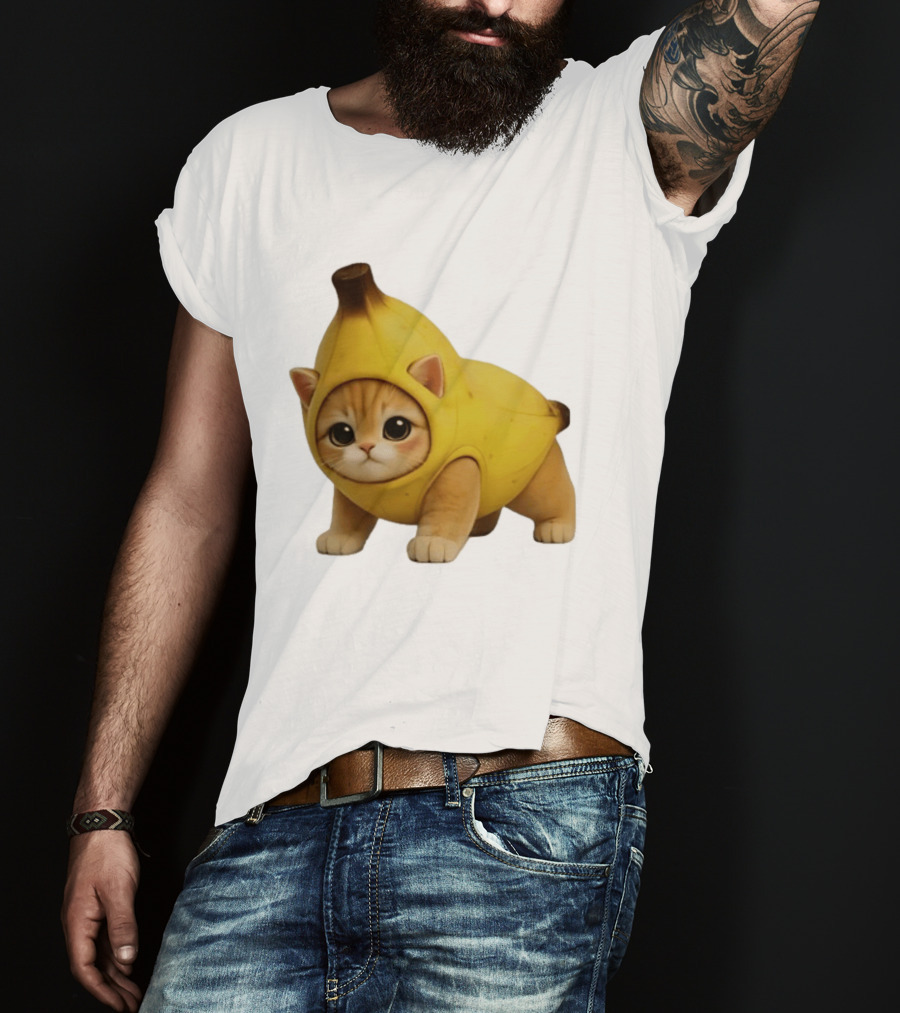 Banana Kitty Cute Cat In Fruit Costume T-Shirt