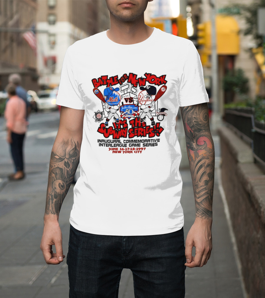 Battle For New York Vs It's The Subway Series Unpoliced Combative Interleague Game Series New York City T-Shirt