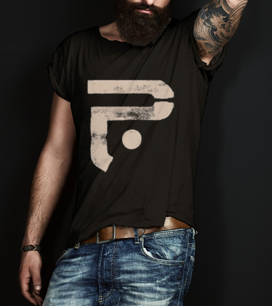 A Pale White Dot Abstract Symbol With Textured Circular Motif T-Shirt