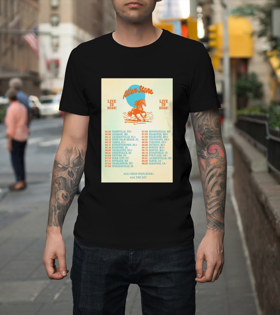Allen Stone Live In 2026 Tour Dates With Chris Stapleton And The Dip T-Shirt