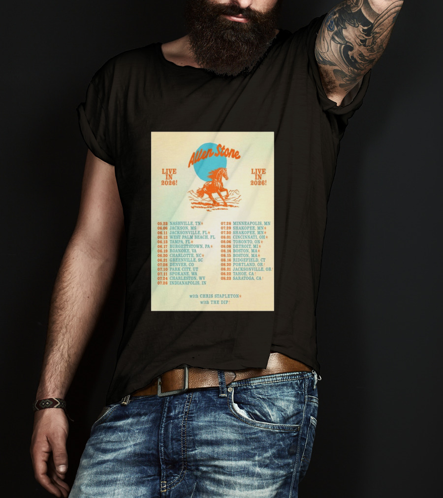 Allen Stone Live In 2026 Tour Dates With Chris Stapleton And The Dip T-Shirt