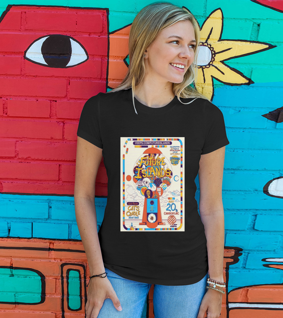 Future Islands Live At Cat's Cradle Carrboro NC May 20 Celebrating 20 Years Streaming Veeps T-Shirt