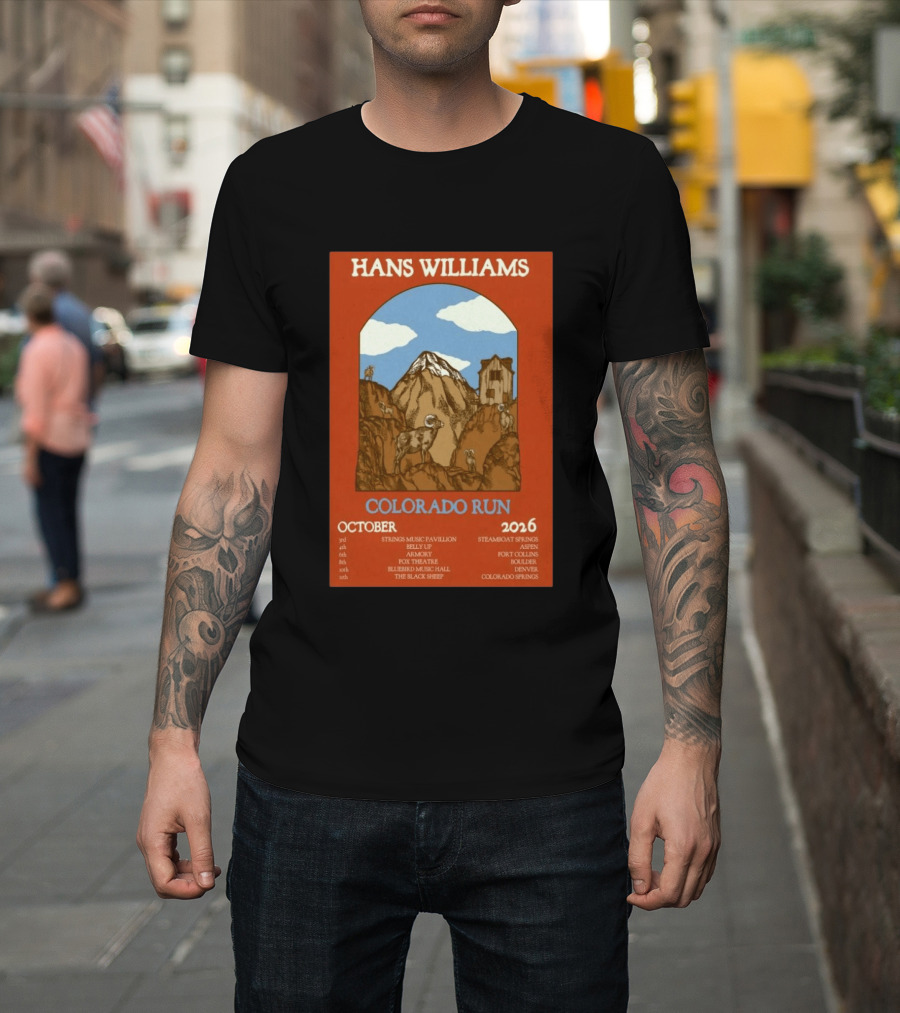 Hans Williams Colorado Run October 2026 Steamboat Springs Aspen Fort Collins Boulder Denver Colorado Springs T-Shirt