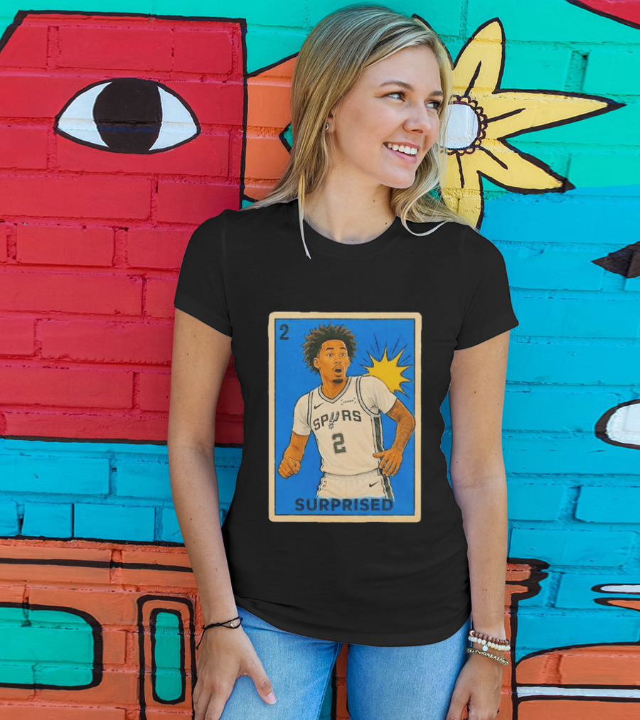 Surprised Dylan Harper Spurs Basketball Card T-Shirt