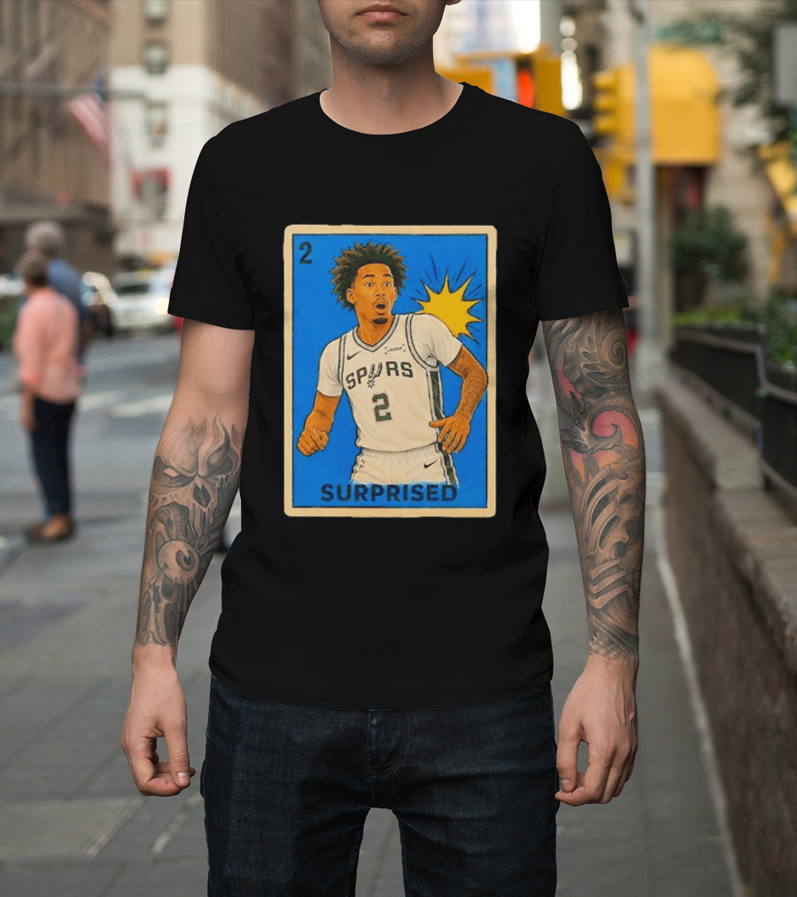 Surprised Dylan Harper Spurs Basketball Card T-Shirt