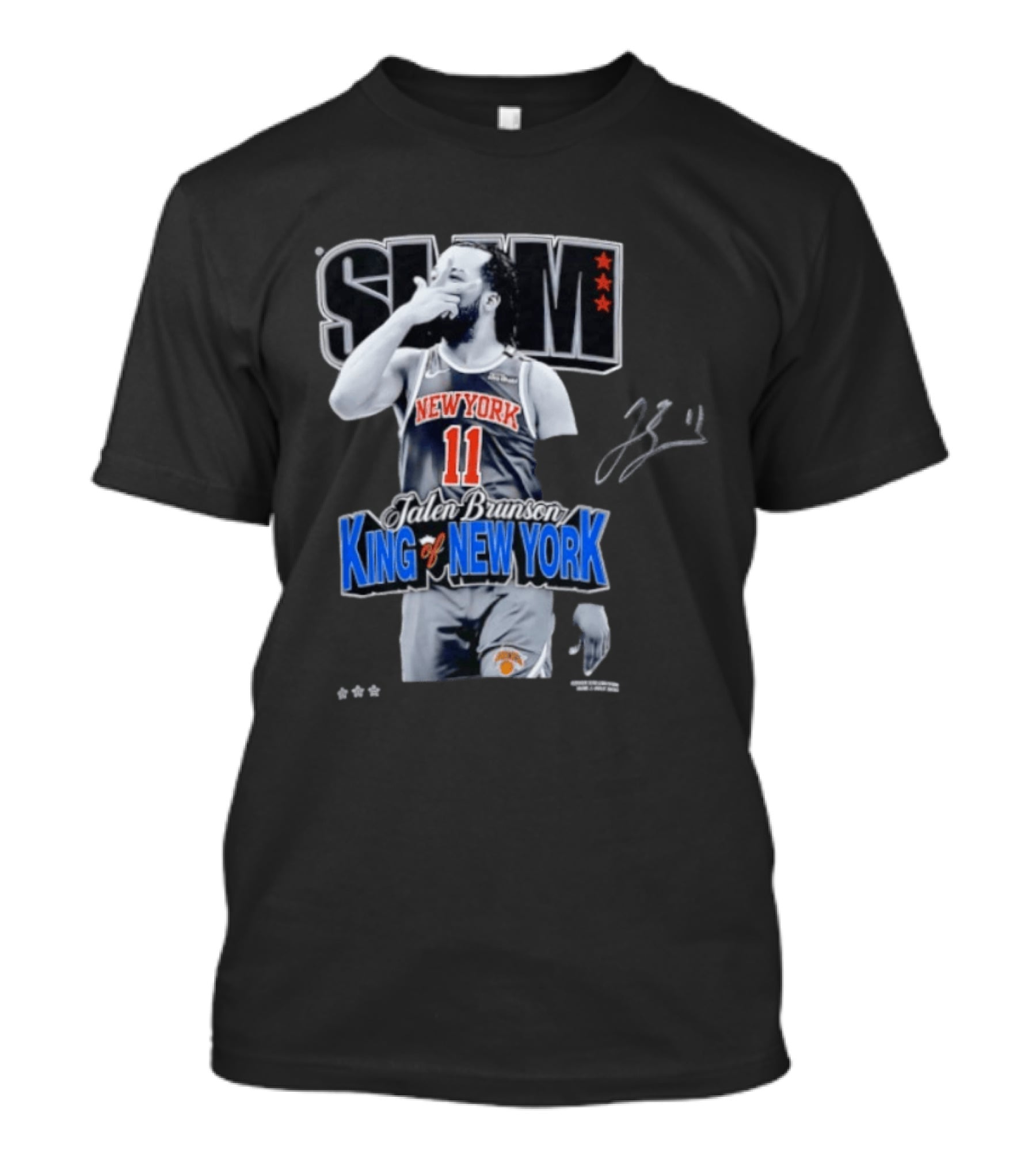 Slam Jalen Brunson King Of New York Knicks 11 Autographed Cover T-Shirt