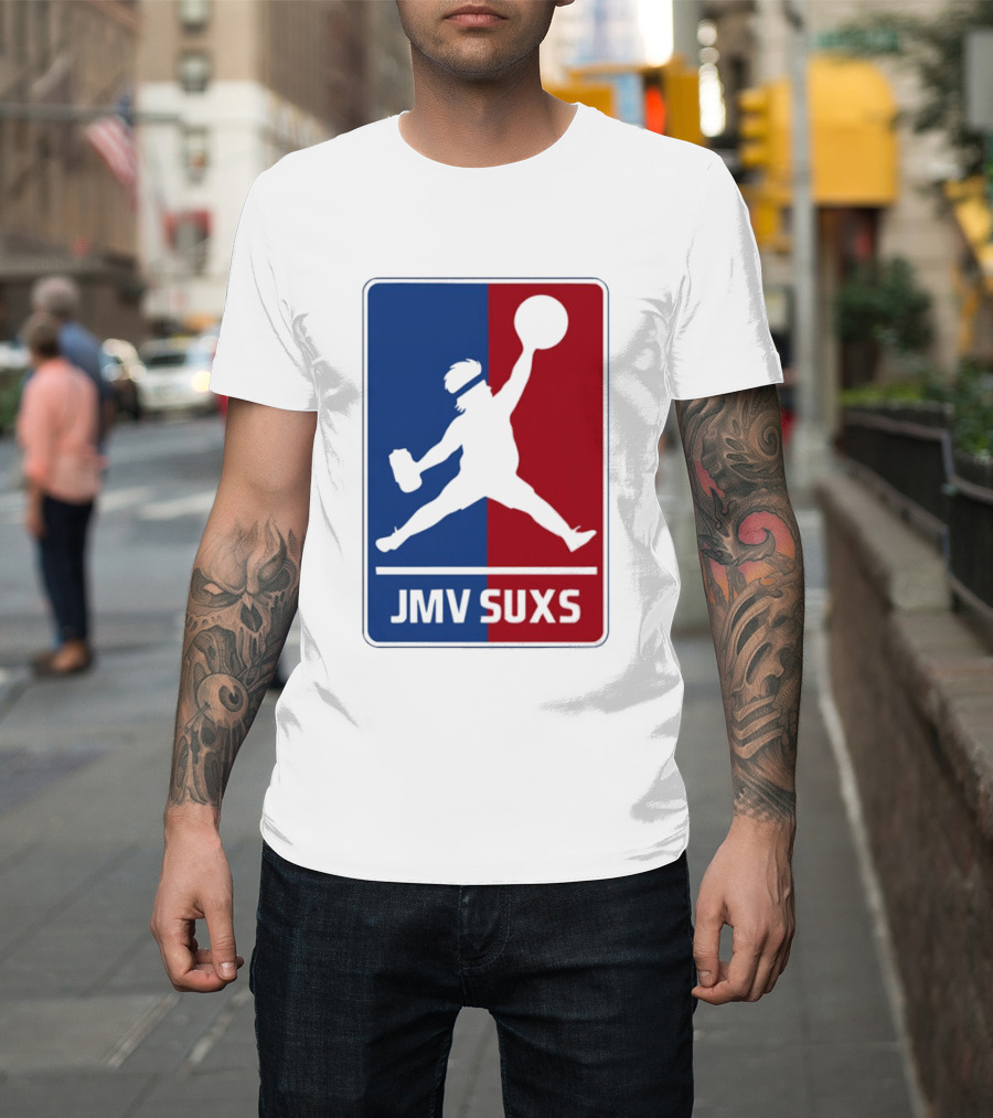 JMV SUXS MLB Jumpman Overweight Baseball Pitcher T-Shirt