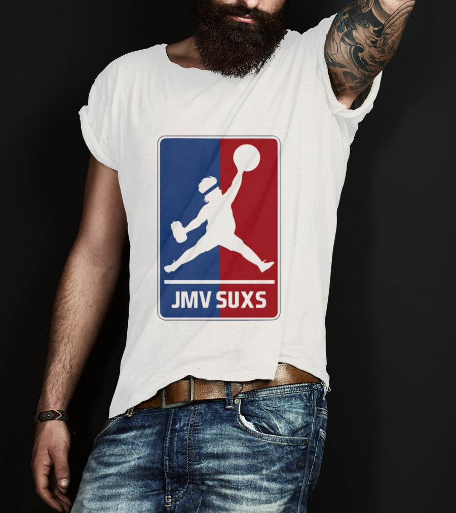 JMV SUXS MLB Jumpman Overweight Baseball Pitcher T-Shirt