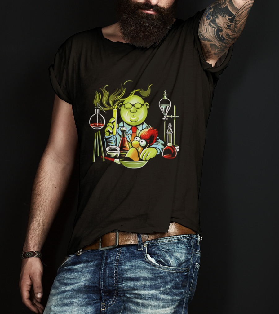 Dr Bunsen Honeydew And Beaker With Re Animator Science Lab Experiment T-Shirt