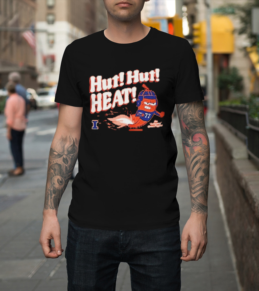 Illinois Galloping Ghost Pepper Hut Hut Heat Football 77 T-Shirt
