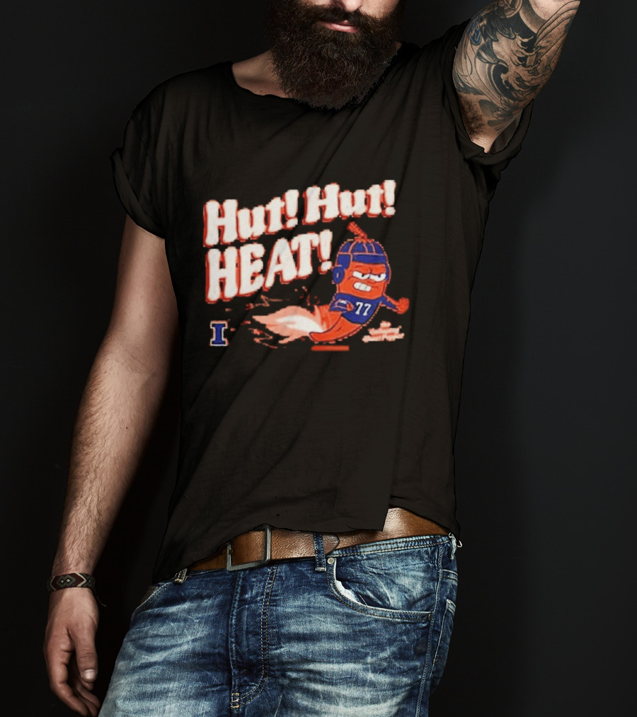 Illinois Galloping Ghost Pepper Hut Hut Heat Football 77 T-Shirt