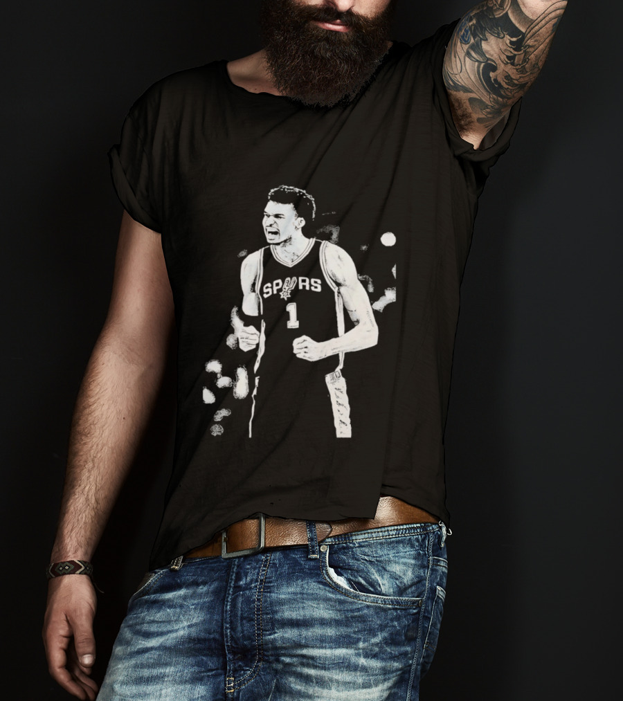 Victor Wembanyama Spurs Number 1 Basketball Jaelen Molina T-Shirt