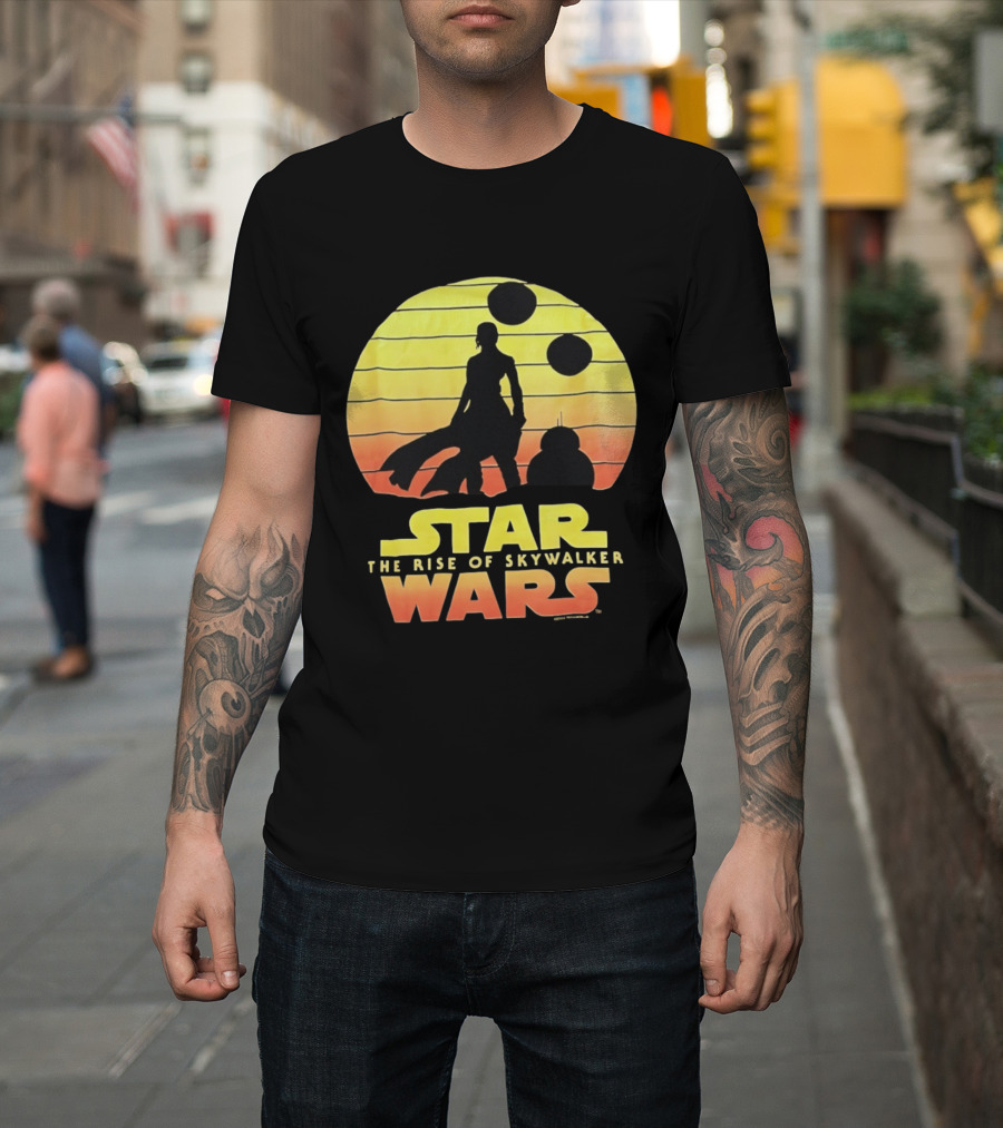 Star Wars The Rise Of Skywalker Silhouette Sunset Scene T-Shirt