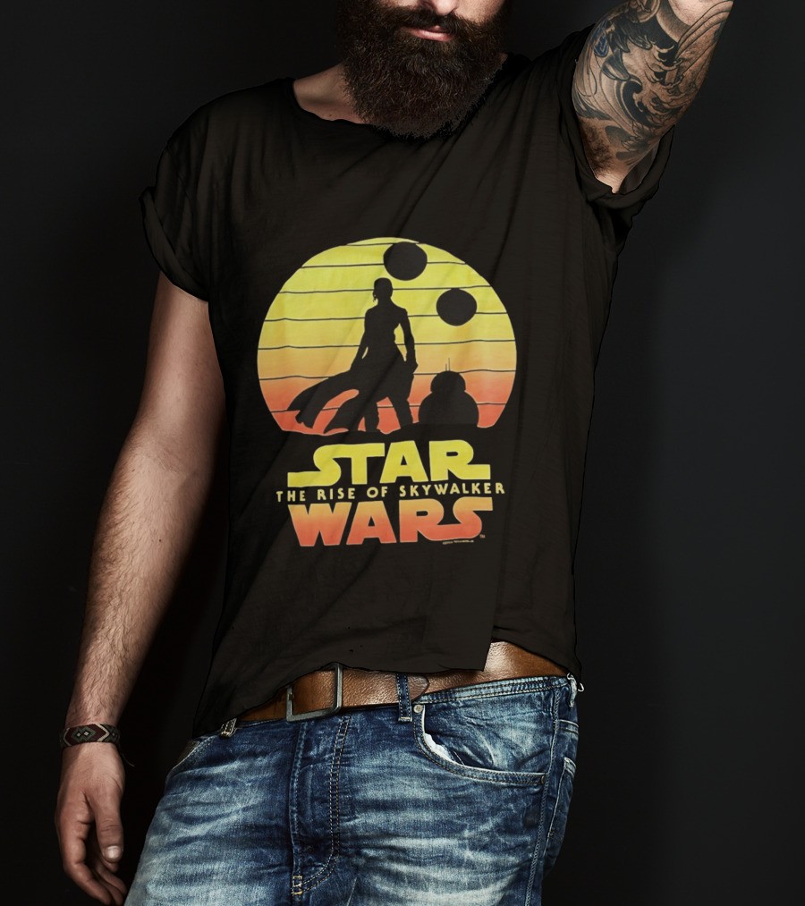 Star Wars The Rise Of Skywalker Silhouette Sunset Scene T-Shirt