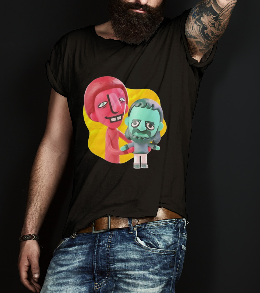 The Best Buds Colorful Character Figures Hugging Playful T-Shirt
