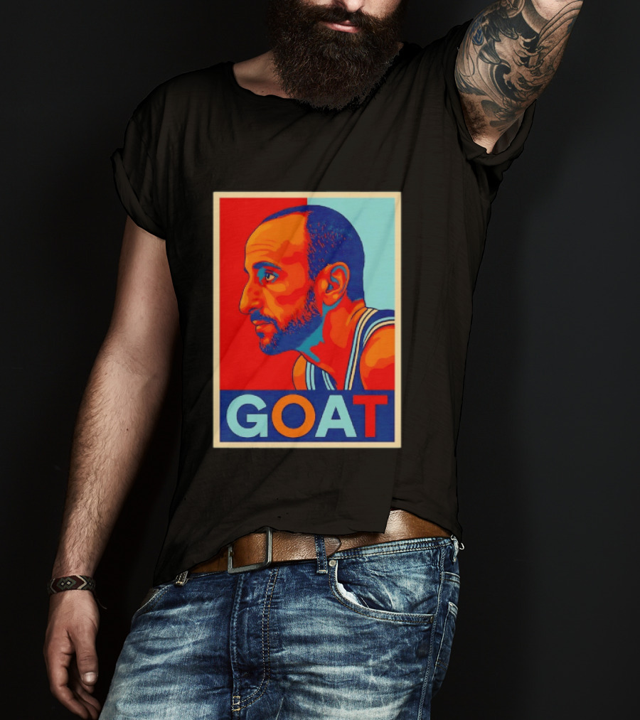 Manu Ginobili GOAT San Antonio Spurs 20 Retro Pop T-Shirt
