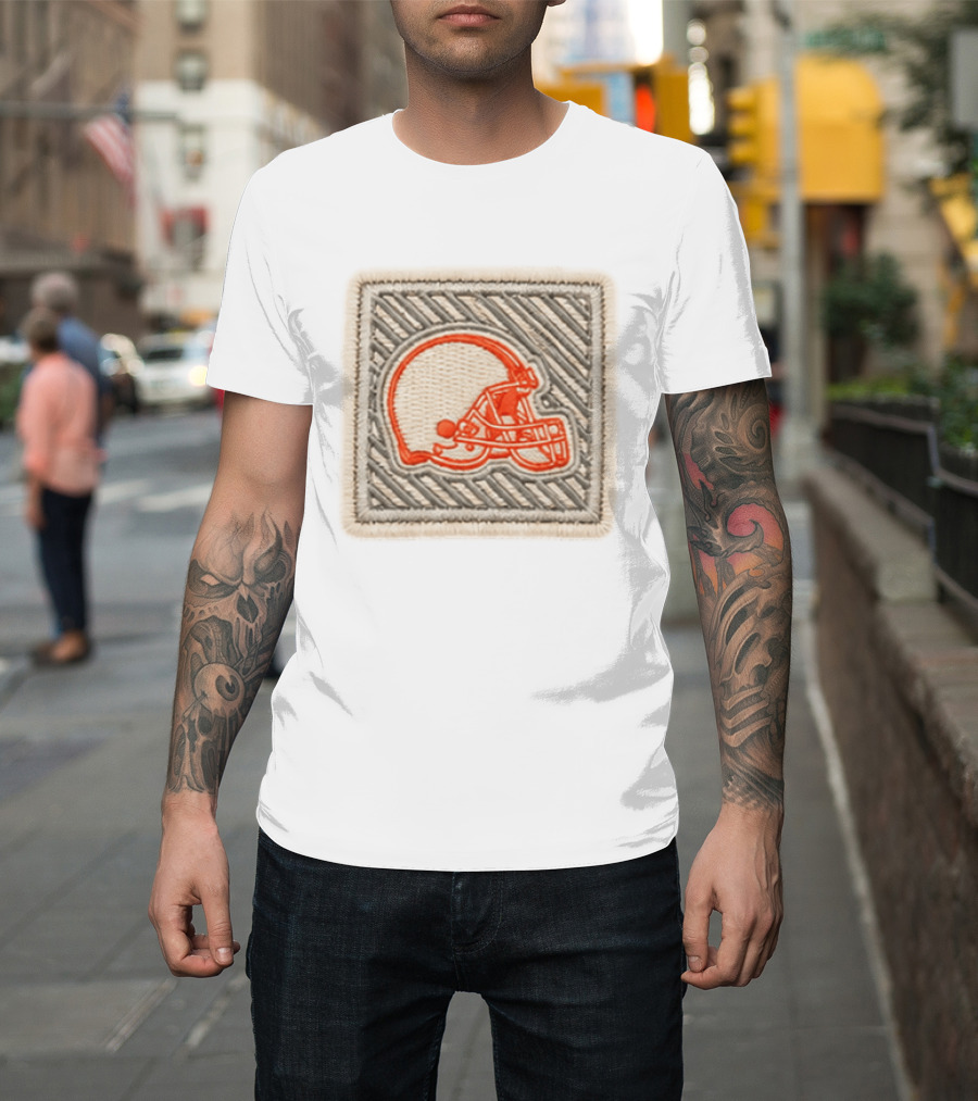 Browns 2026 Training Camp Helmet Patch Retro Style Embroidery T-Shirt