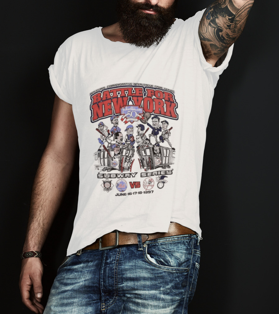 Battle For New York Yankees Mets Inaugural Commemorative Interleague Game Series T-Shirt