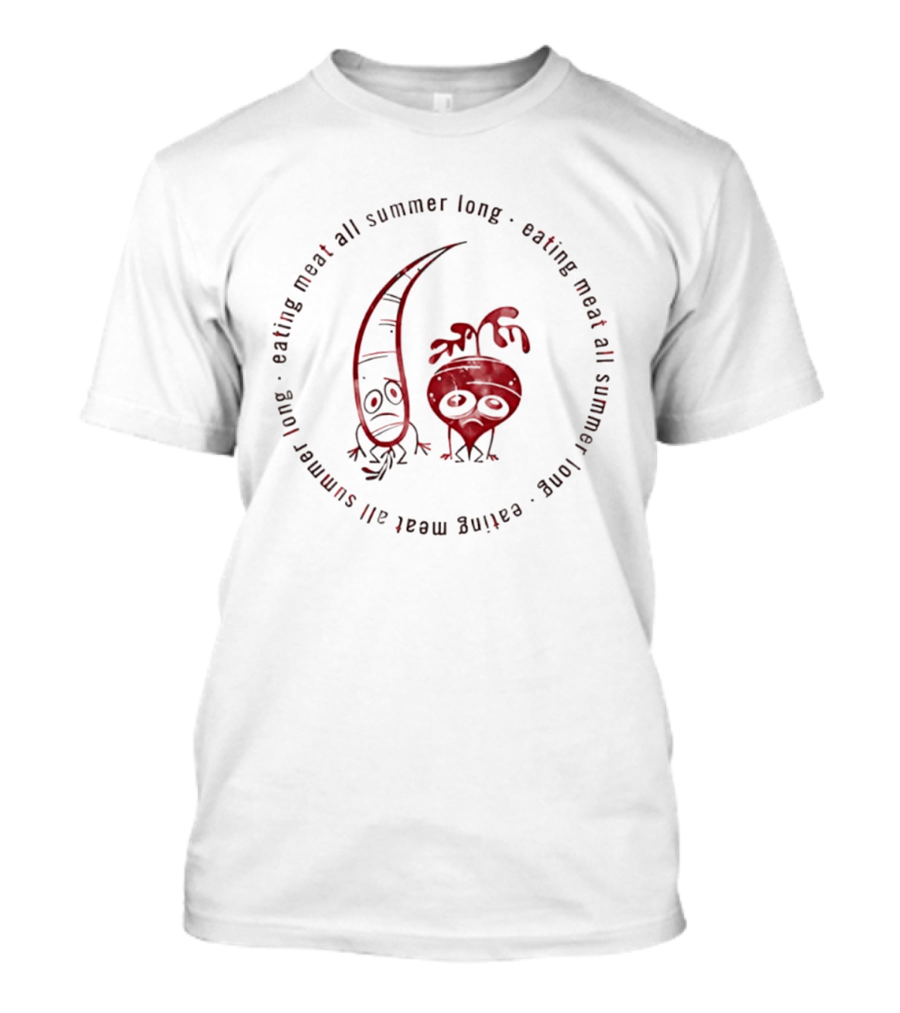 Eating Meat All Summer Long Sad Vegetables Carrot Beetroot T-Shirt