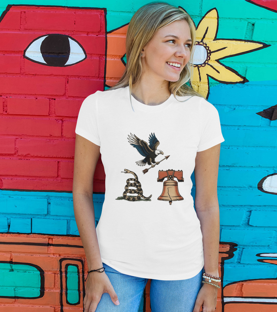 Guardians Of Freedom Eagle Snake Liberty Bell Arrow T-Shirt
