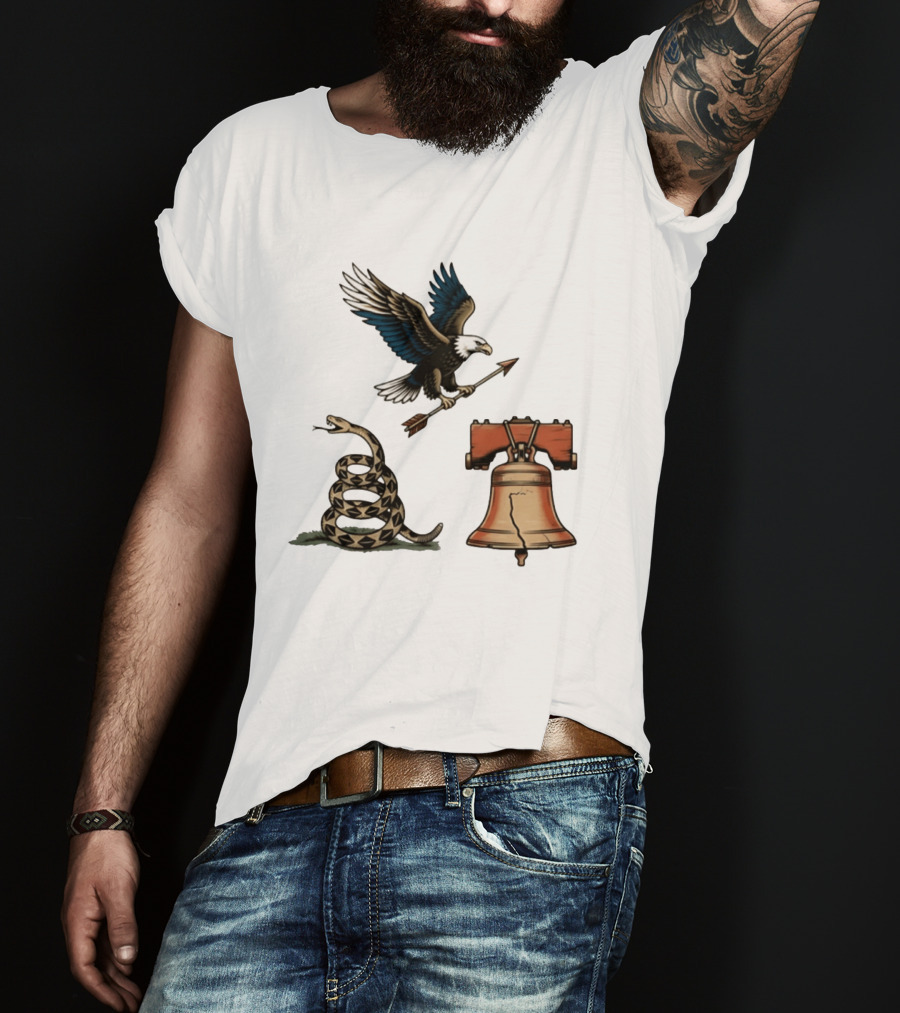 Guardians Of Freedom Eagle Snake Liberty Bell Arrow T-Shirt
