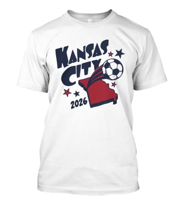 Kansas City 2026 Soccer Missouri State Map Stars Ball T-Shirt
