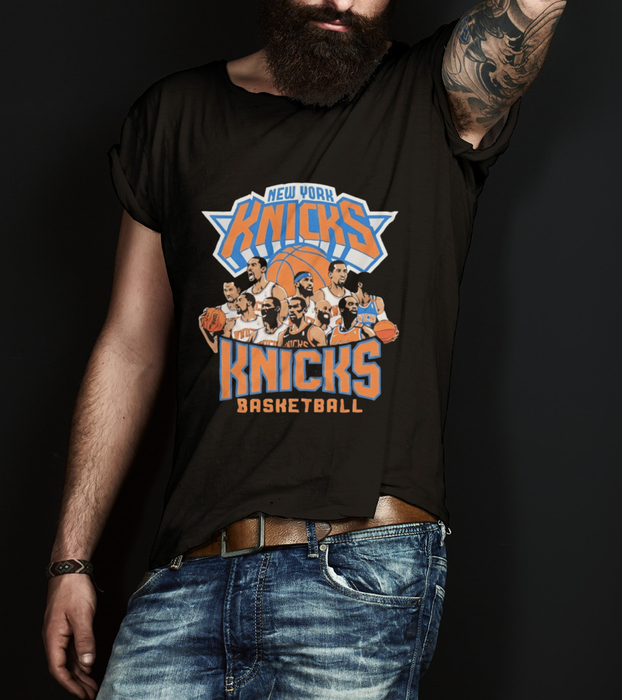 New York Knicks Basketball Team Legends Players Collage T-Shirt
