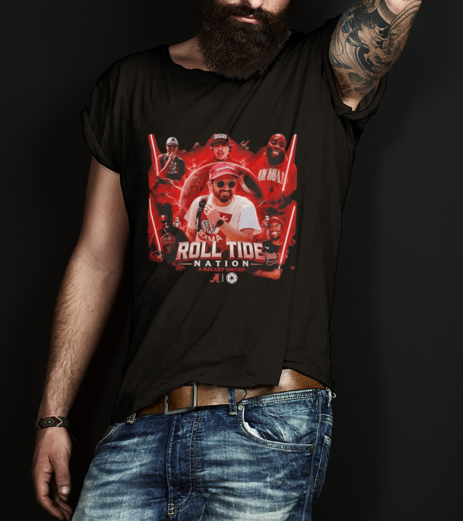 Roll Tide Nation Galaxy United Alabama Crimson Tide Bama Fandom T-Shirt