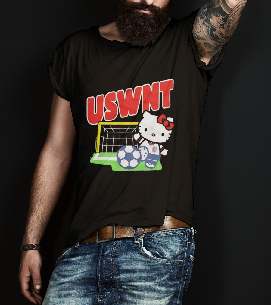 USWNT Hello Kitty Soccer Goal Collaboration USA Soccer Team T-Shirt