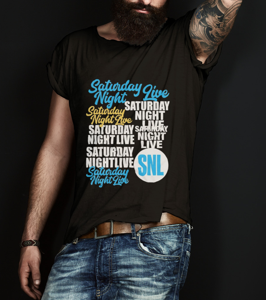 Saturday Night Live SNL Repeat Text Collage T-Shirt
