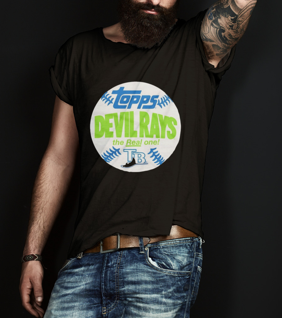 Tampa Bay Devil Rays Topps The Real One TB Vintage Baseball T-Shirt