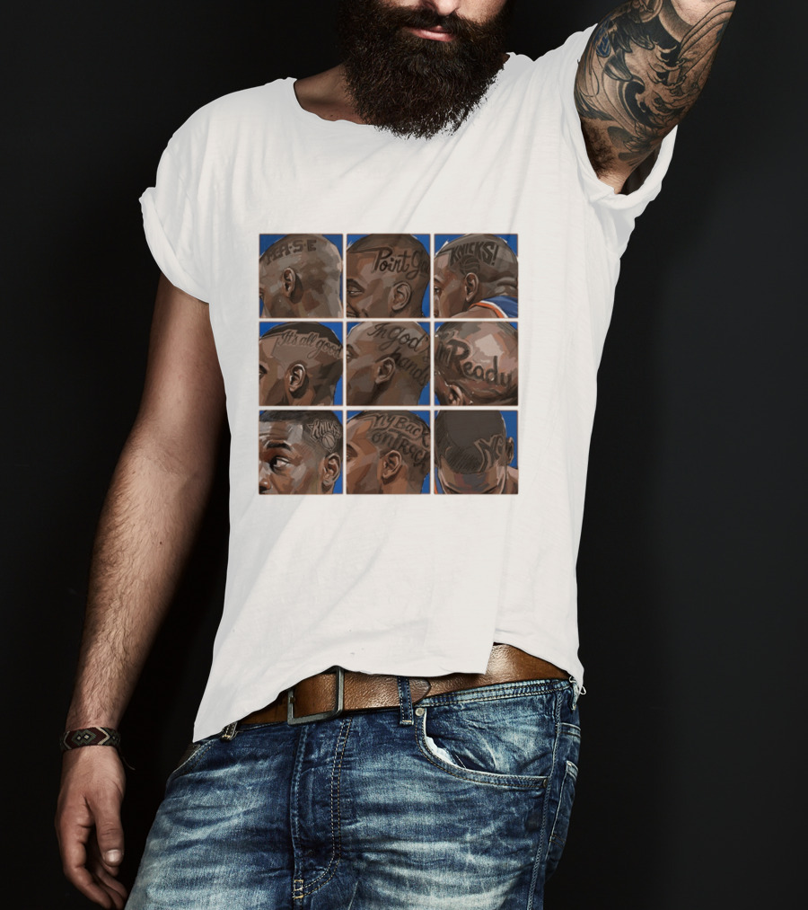 Baseline Cuts Knicks Players Hair Art 2026 Quotes And Logos T-Shirt