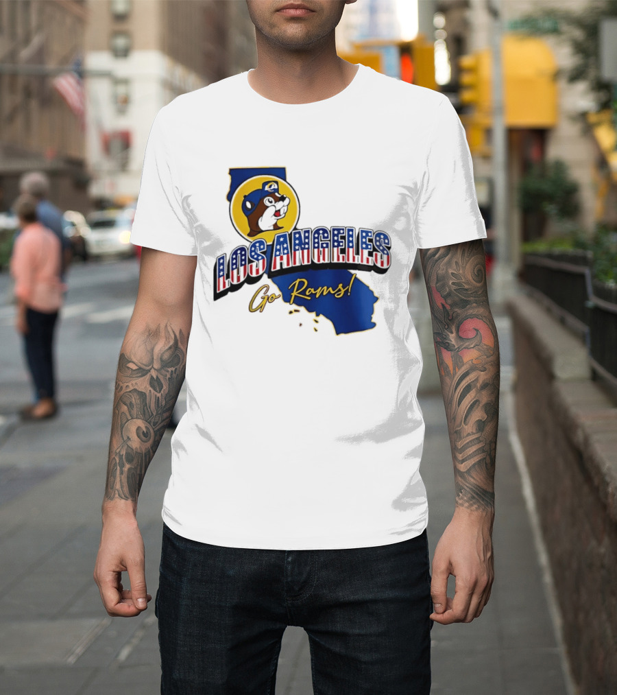 Los Angeles Rams Buc Ee's California Map Go Rams T-Shirt