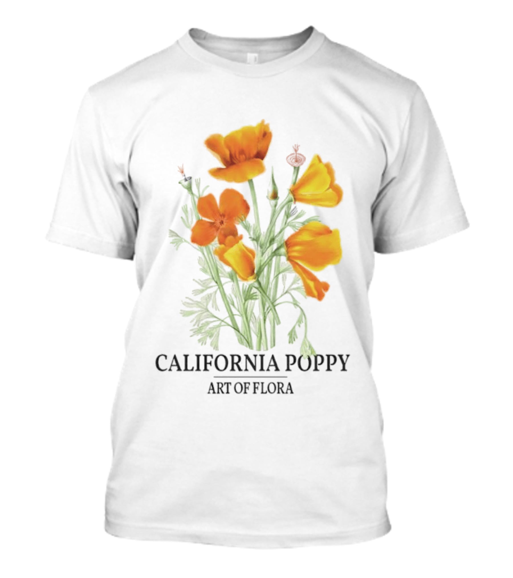 California Poppy Art Of Flora Botanical Nature T-Shirt