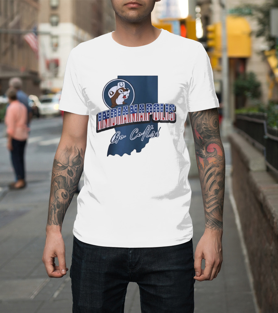 Indianapolis Colts Buc Ee's Patriotic Indiana Map Go Colts T-Shirt