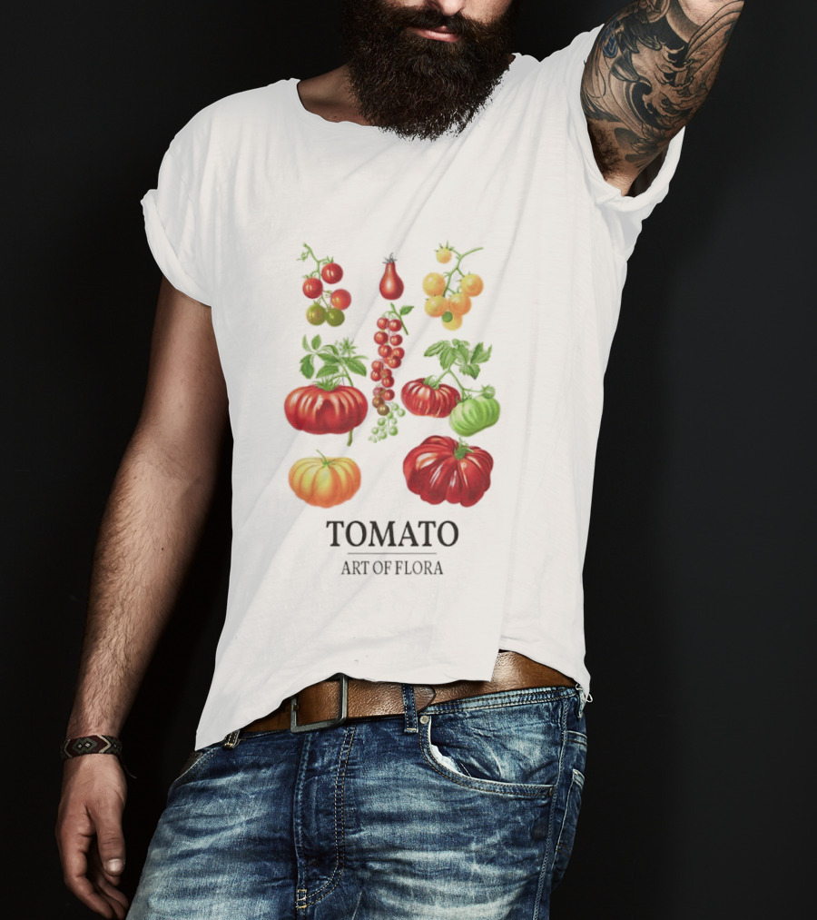 Tomato Art Of Flora Vegetables And Leaves Botanical Collection T-Shirt