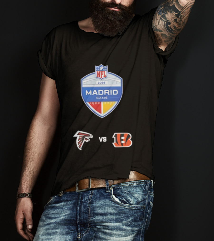 Atlanta Falcons Vs Cincinnati Bengals NFL 2026 Madrid Game Matchup T-Shirt
