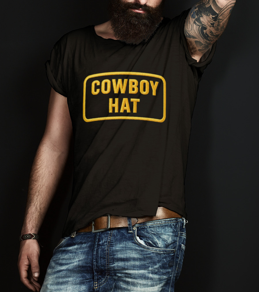 CM Punk Cowboy Hat Cap Yellow Embroidered T-Shirt