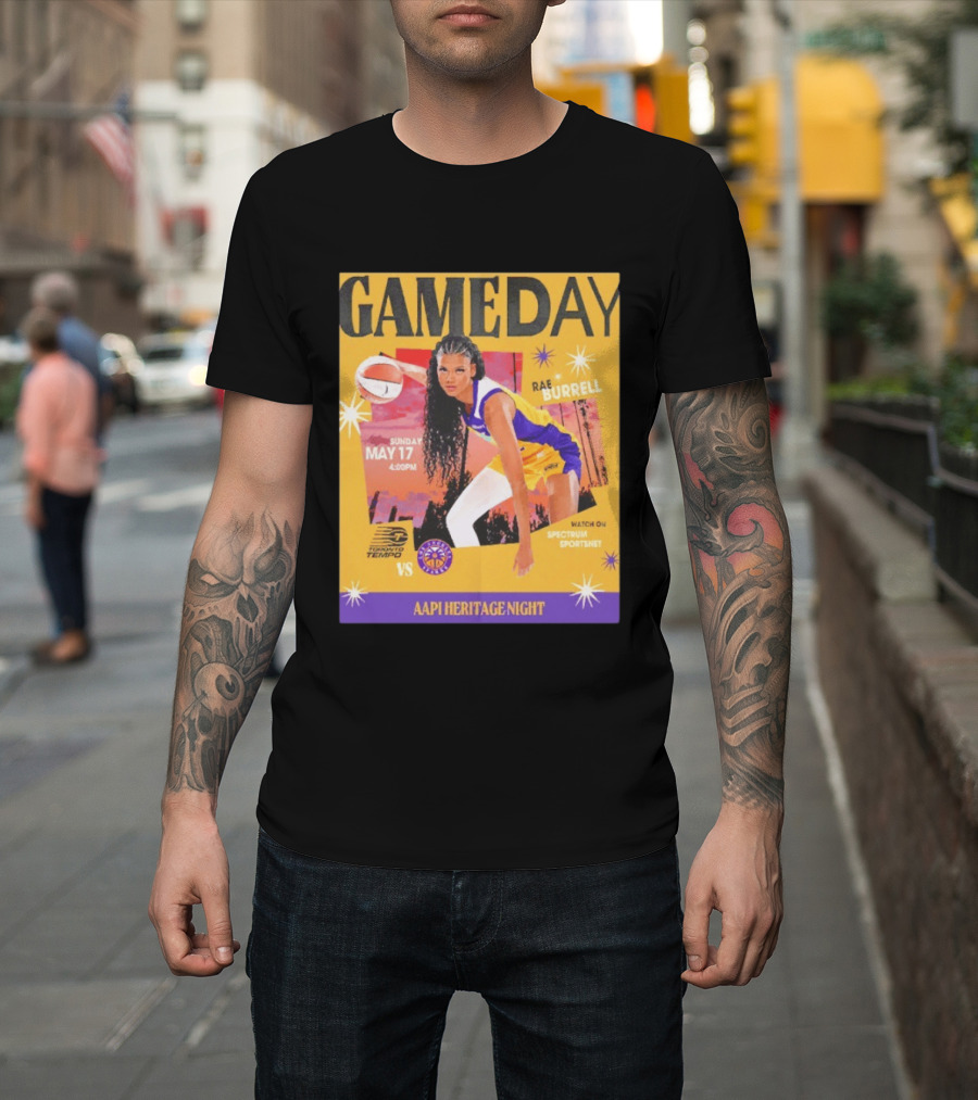 Gameday Rae Burrell Los Angeles Sparks Vs Toronto Tempo AAPI Heritage Night May 17 4:00PM Spectrum SportsNet T-Shirt