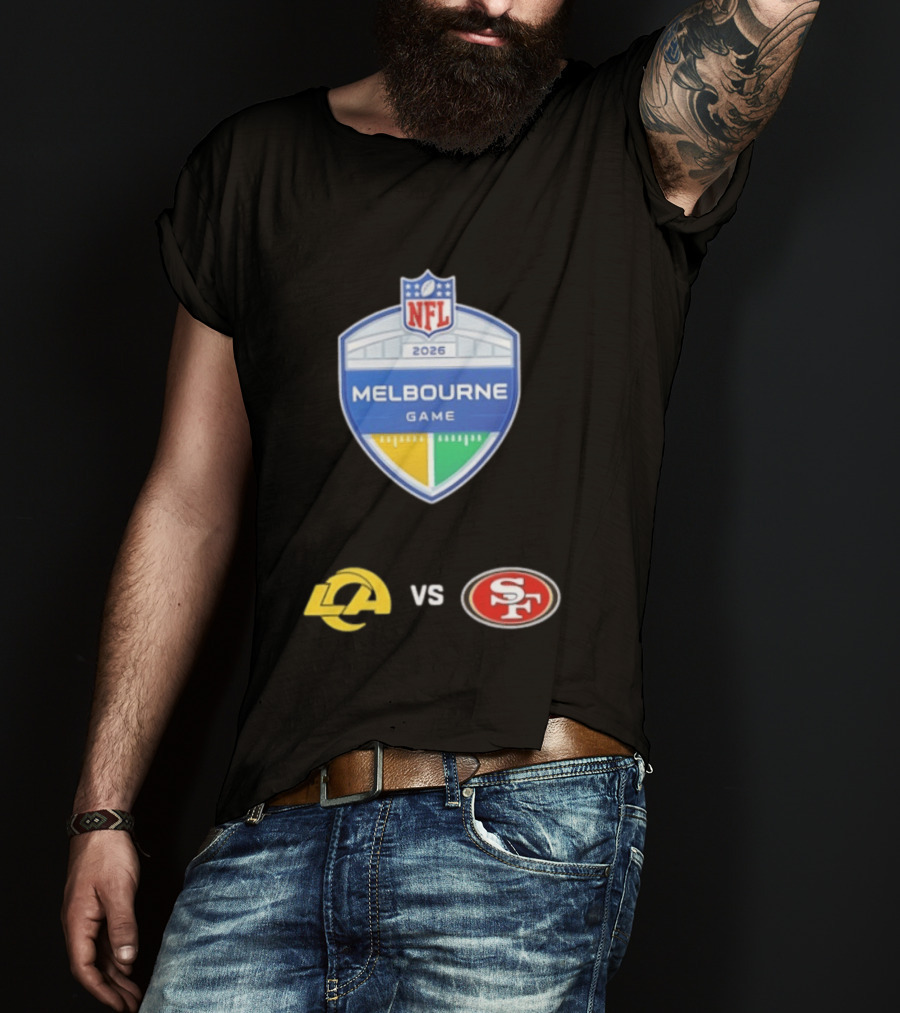 NFL 2026 Melbourne Game Los Angeles Rams Vs San Francisco 49ers Matchup T-Shirt