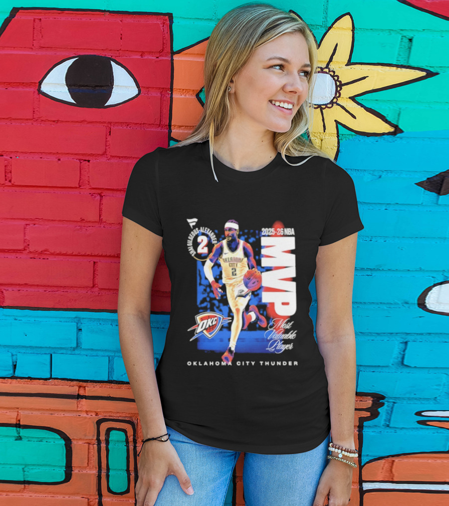 Oklahoma City Thunder Shai Gilgeous Alexander 2025 26 NBA MVP 2 Basketball Legend T-Shirt